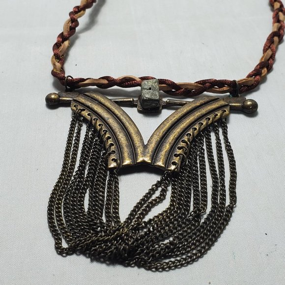 Gimmicks by BKE vintage necklace with  rope and chain  with medallion - Picture 8 of 11